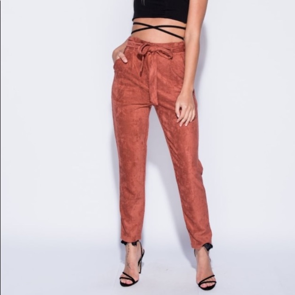 Felicity Suedette Tie Waist Pants